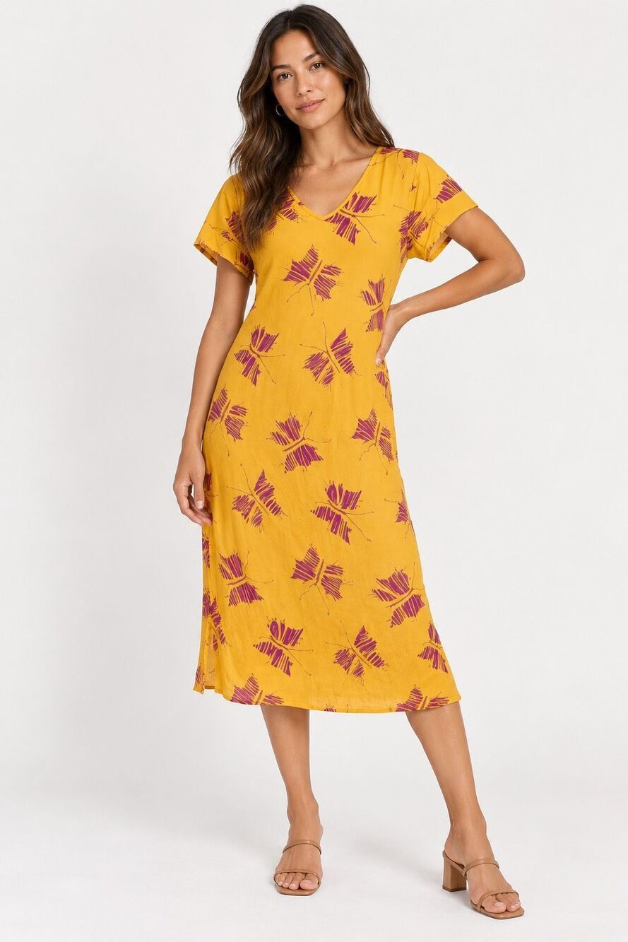 Vintage Diane von Furstenberg Silk Butterfly Dress Size 6